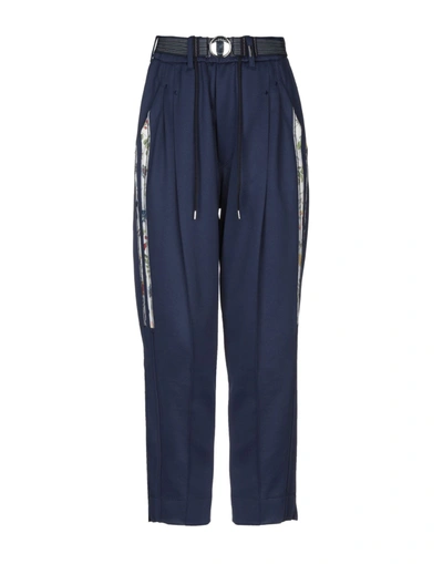 High Casual Pants In Dark Blue