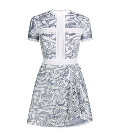 self portrait cutwork mini dress