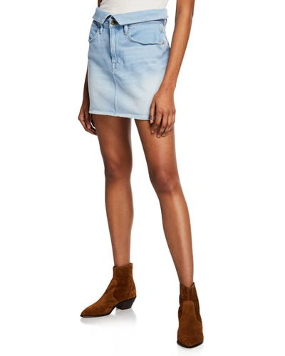 Frame Le High Mini Fold-over Denim Skirt In Socco