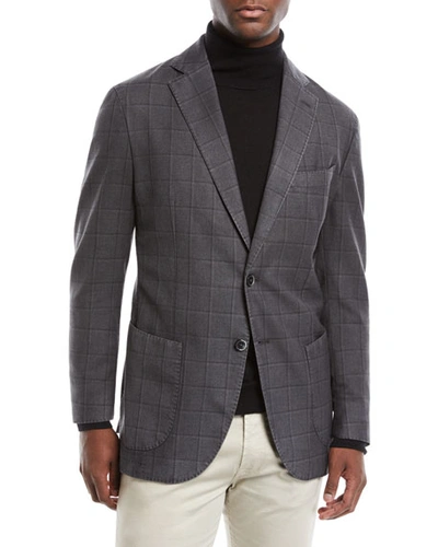 Neiman Marcus Men's Windowpane 2-button Jacket