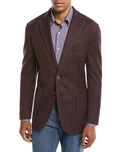 Neiman Marcus Men's Herringbone Two-button Wool Jacket