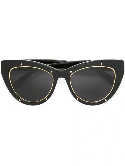 Mcm 53mm Studded Cat's-eye Sunglasses In Black/solid Gray Lens