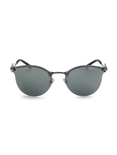 Fendi Women's Mirrored Rimless Cat Eye Sunglasses, 55mm In Palladium/blue Mirror