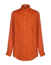 Massimo Alba Linen Shirt In Orange