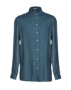 Massimo Alba Linen Shirt In Pastel Blue