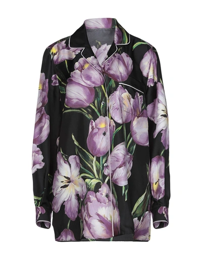 Dolce & Gabbana Floral Shirts & Blouses In Black
