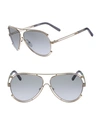 Chloé Women's Aviator Sunglasses, 61mm In Gold/gray Gradient Lens