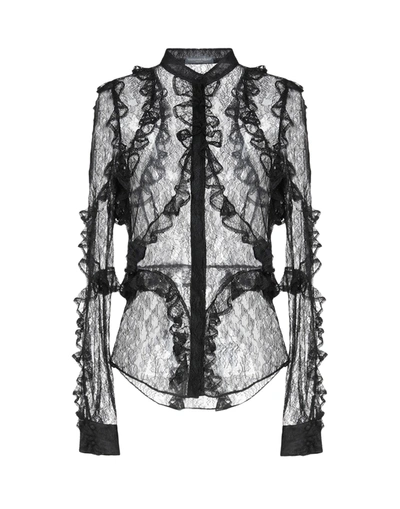 Alexander Mcqueen Lace Shirts & Blouses In Black