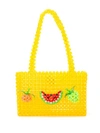 Susan Alexandra Healthy Fruits Appliqué Beaded Bag In Yellow