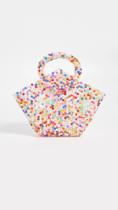 Susan Alexandra Janie Beaded Tote Bag In Rainbow Multi