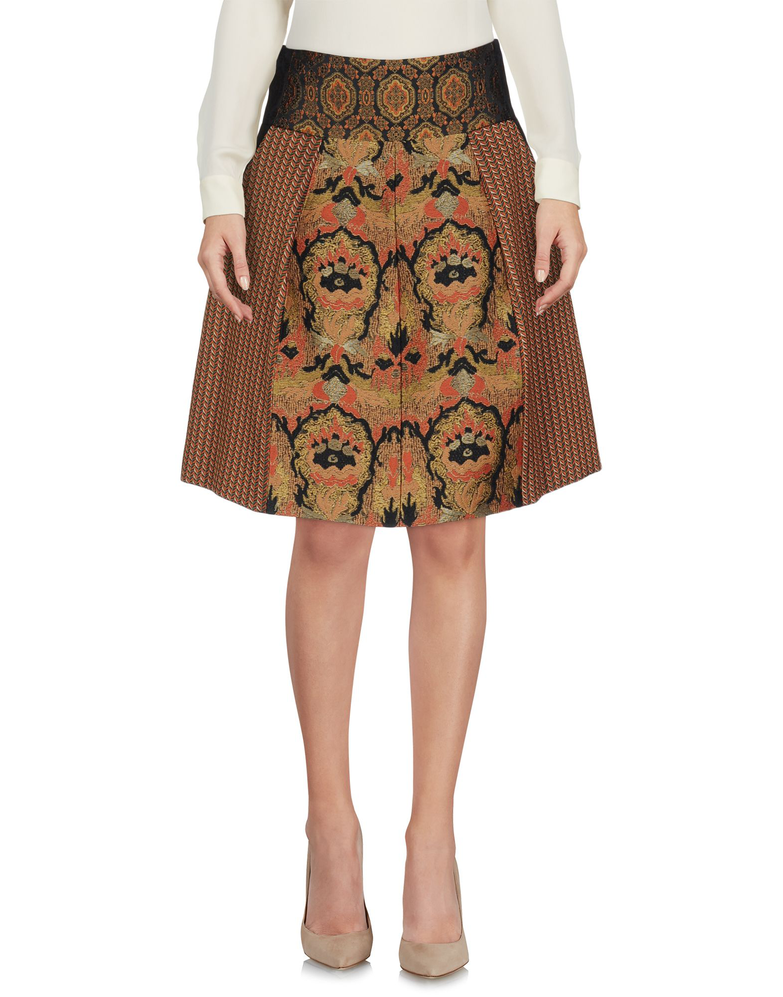 Etro Knee Length Skirt In Brown | ModeSens