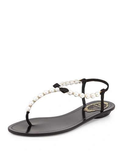 René Caovilla Embellished Leather Sandals