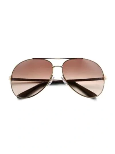 Tom Ford Charles Aviator Sunglasses, 65mm In Shiny Rose Gold