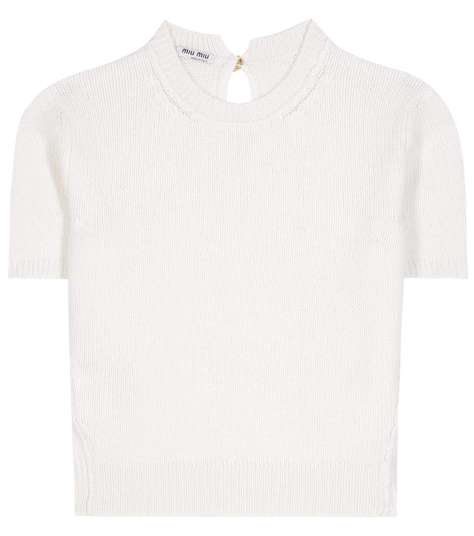 Miu Miu Cashmere Sweater In Latte | ModeSens