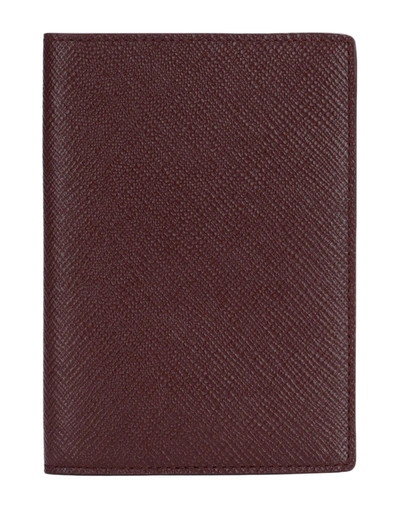Smythson Document Holders In Maroon