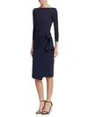 Chiara Boni La Petite Robe Women's Zelma Side Ruffle Midi Dress In Midnight