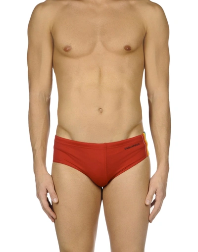 Dsquared2 Swim Briefs In Red