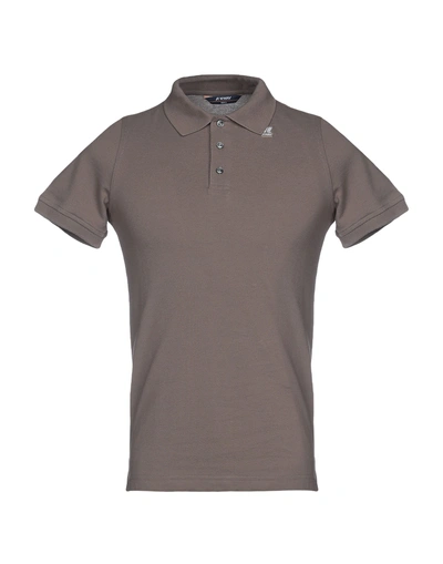 K-way Polo Shirt In Light Brown