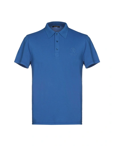 Roberto Cavalli Beachwear Polo Shirt In Blue