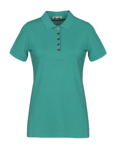 Burberry Polo Shirts In Green