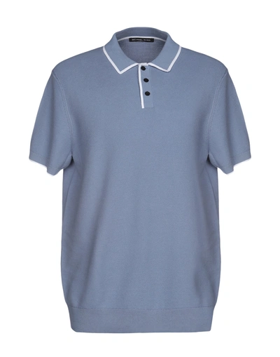 Michael Kors Polo Shirt In Slate Blue