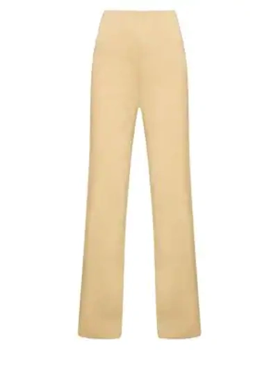 Theory Eco Crunch High-rise Wide-leg Pants In Beige Clay