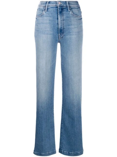 Mother Insider Ankle Crop Bootcut Jeans In Blue
