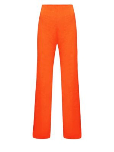 Theory Eco Crunch High-rise Wide-leg Pants In Fire Opal