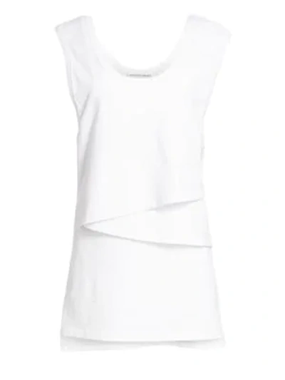 Alexander Wang T High Twist Scoop-neck Layered Muscle Mini Dress In White