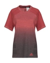 Adidas Originals T-shirts In Brick Red