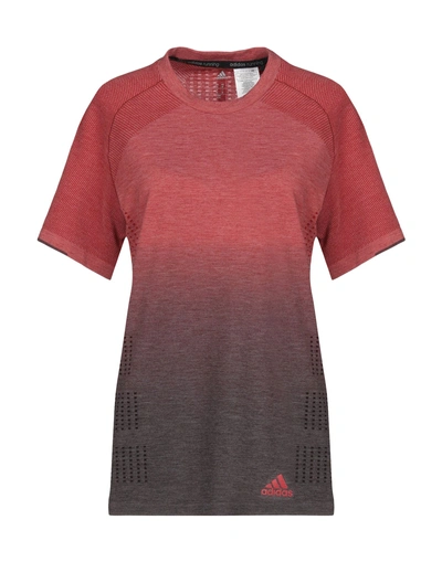 Adidas Originals T-shirts In Brick Red