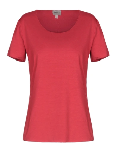Armani Collezioni T-shirts In Brick Red