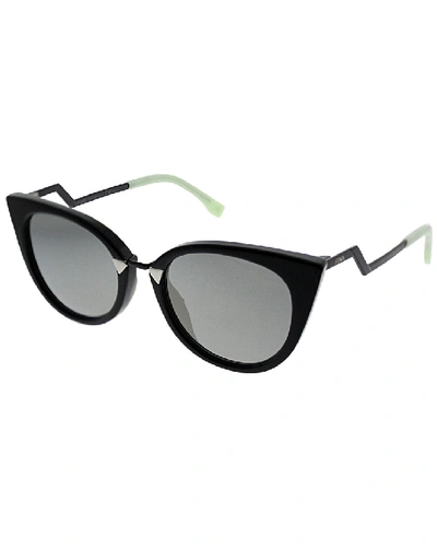 Fendi Zig-zag Arm 52mm Cat Eye Sunglasses In Nocolor