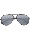 Saint Laurent Classic 11 Zero Base Mirrored Aviator Sunglasses In Black/gray Mirror