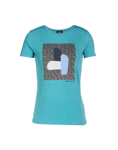 Armani Jeans T-shirts In Turquoise