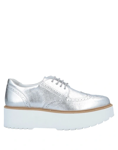 Hogan Lace-up Shoes In Silver