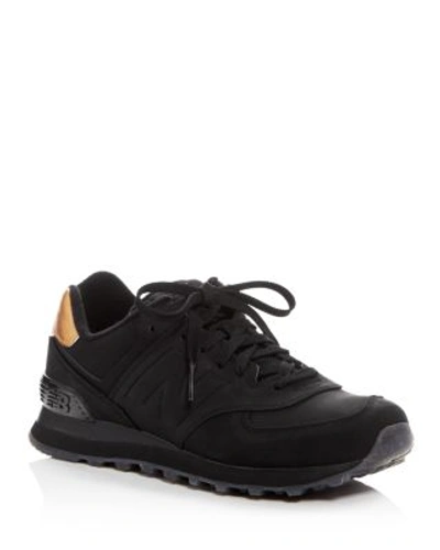 New Balance 547 Molten Metal Lace Up Sneakers In Black/gold | ModeSens