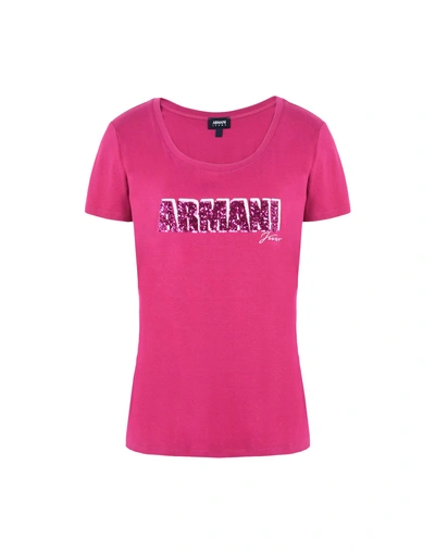 Armani Jeans T-shirts In Fuchsia