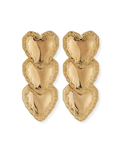 Fallon Heart Drop Earrings, Gold