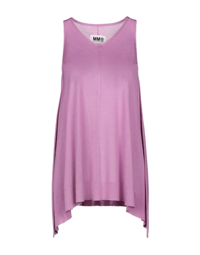 Mm6 Maison Margiela Silk Top In Mauve