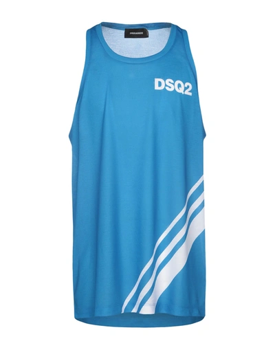 Dsquared2 Tank Tops In Blue