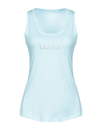 Liu •jo Tank Top In Sky Blue