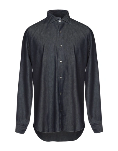 Drumohr Denim Shirts In Blue