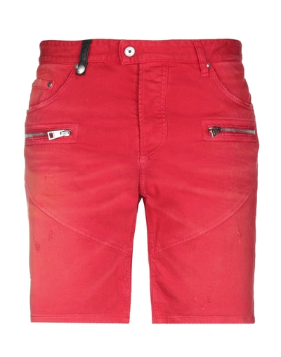 Just Cavalli Denim Shorts In Red