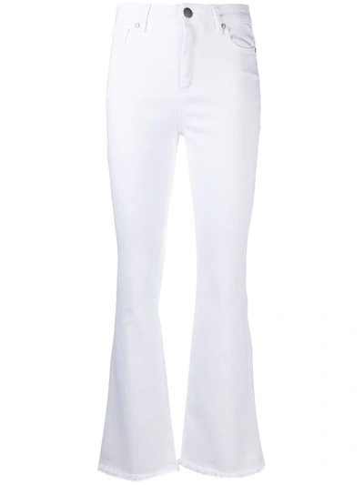 Federica Tosi White Flared Jeans With Raw Cut Hem