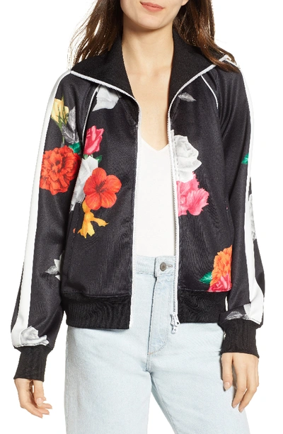 Pam & Gela Fresh-cut Floral-print Zip-front Track Jacket In Fresh Cut