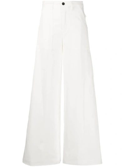 Department 5 Stretch Cotton Palazzo Trousers In White