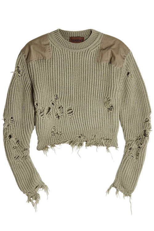 destroyed cropped sweater