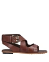 Tod's Toe Strap Sandals In Brown