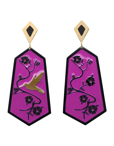 Anna E Alex Earrings In Fuchsia